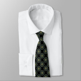Chic Guld & Grönt Asiatisk Stil Neck Tie Slips