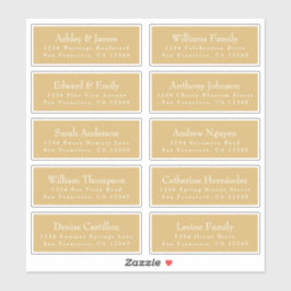 Chic Guld Gult Bröllop Guest Adressetiketter Klistermärken