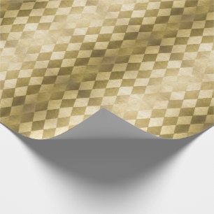Chic Guld Harlequin Diamond Mönster Presentpapper