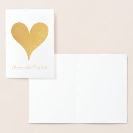 Chic Guld Heart Folierat Kort
