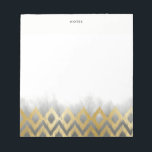 Chic Guld Ikat Mönster Grått Personlig  Anteckningsblock<br><div class="desc">Snyggt och trendig anteckningsblock som innehåller faux guld foil ikat mönster med grått ombre. Det här blir en perfekt som är riktad mot ditt kontor. Anpassa genom att lägga till namn,  monogram eller andra detaljer.</div>