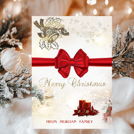 Chic Guld jul, Klockor, ljus, rött skägg Helgkort