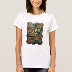 Chic guld KEEP IT SIMPLE Citat T-shirt