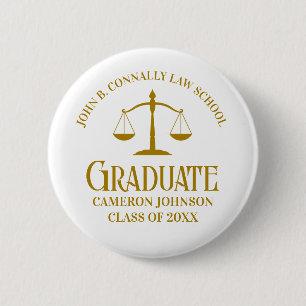 Chic Guld Law School Studenten Namn bricka Knapp