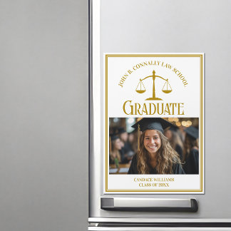 Chic, Guld Law School Studenten Photo Magnet Card