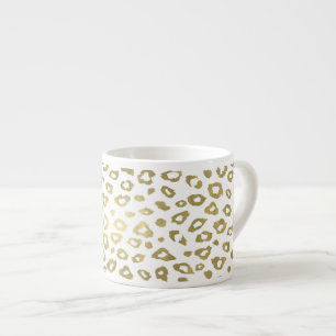 Chic guld- Leopardtryck Espressomugg
