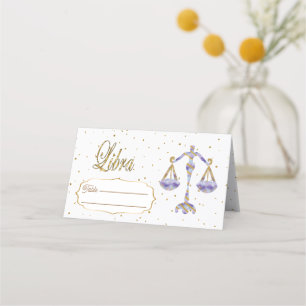 Chic Guld Libra Zodiac Birthday Placeringskort