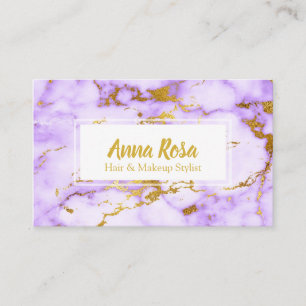 *~* Chic Guld Lila Marble Makeup Popular Visitkort