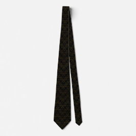 Chic Guld Line Mönster Black Neck Tie Slips