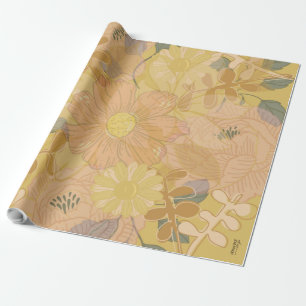 Chic Guld Löv Violet Blommigt - bakgrunden Presentpapper