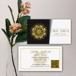 Chic Guld Mandala Graphic Designer/Generic QR-kod Visitkort