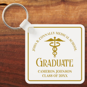 Chic Guld Medical School Studenten Keepsaké Nyckelring