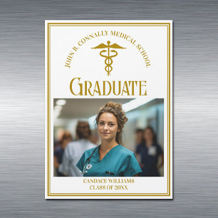 Chic Guld Medical School Studenten Photo Magnet