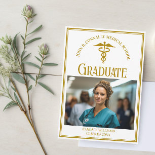 Chic Guld Medical School Studenten Photo Meddelande