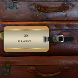 Chic Guld Metallic Glitter Luggage Tag Bagagebricka