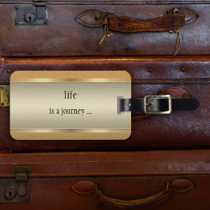 Chic Guld Metallic Glitter Luggage Tag Bagagebricka