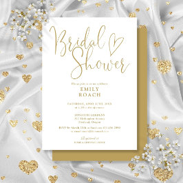 Chic Guld Modern Elegant Bröllopsfest Script Inbjudningar