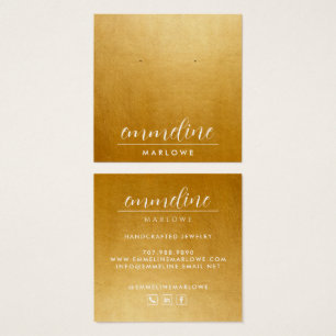 Chic Guld Modern minimalistisk juvelerartid Fyrkantigt Visitkort