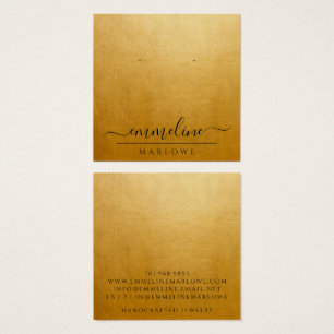 Chic Guld Modern minimalistisk juvelerartid Fyrkantigt Visitkort
