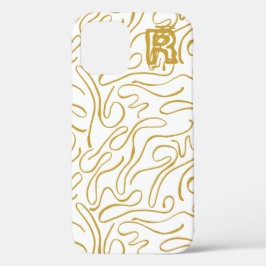 Chic Guld Monogram Fodral-Mate iphone case