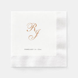 Chic Guld Monogram-skript Bröllop Napkins Pappersservett