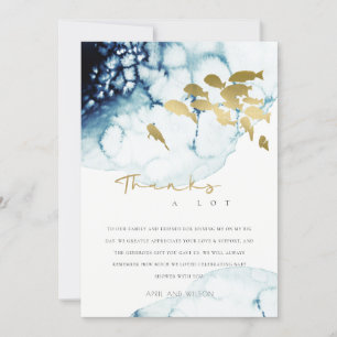 CHIC GULD NAVY UNDERVATTARE HAVS FISKBABY SHOWER TACK KORT