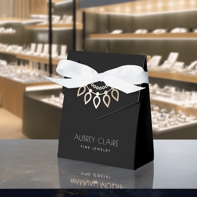 Chic Guld Necklace Logotyp | Box för judiskt desig Presentaskar (Skapare uppladdad)