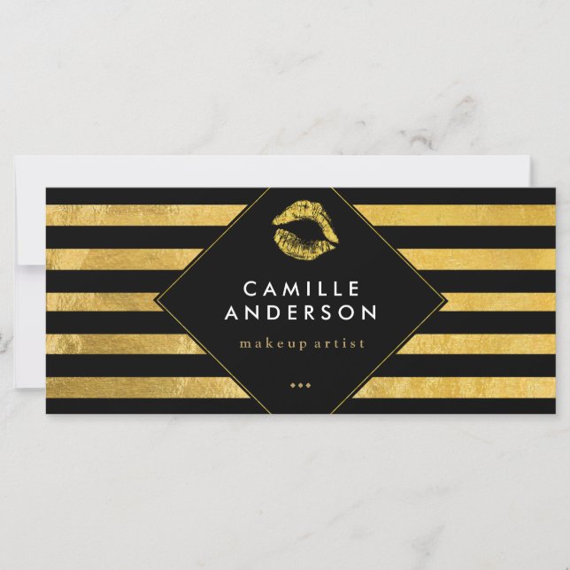 Chic Guld och Black Makeup Artist Gift Certificate (Framsida)