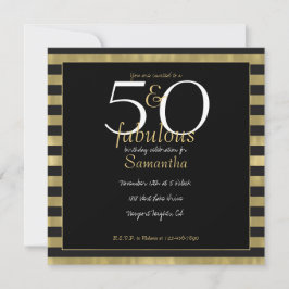 Chic Guld och Black Rand 50 och Fabulous Inbjudningar