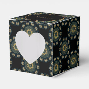 Chic Guld och Grönt asiatisk Stil Heart Presentaskar
