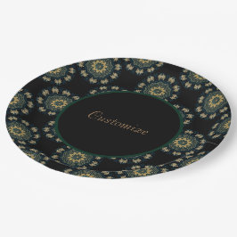 Chic Guld och Grönt, Mönster i Asien Stil