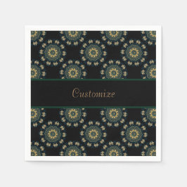 Chic Guld och Grönt, Mönster i Asien Stil Pappersservett