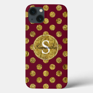 Chic Guld och Rosa Glam Dots Monogram