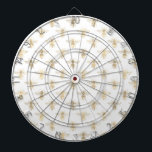 Chic Guld och vitt bi Darttavla<br><div class="desc">Chic Guld och Vita Be Mönster</div>