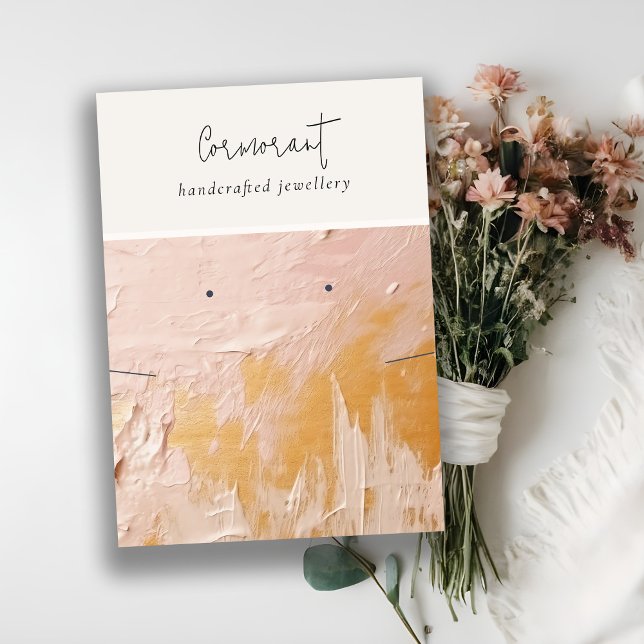Chic  Guld Oil Paint Struktur Earring Necklace Visitkort (Skapare uppladdad)