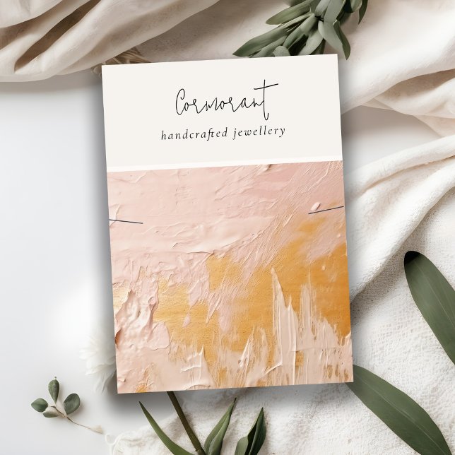 Chic  Guld Oil Paint Struktur Necklace Visning Visitkort (Skapare uppladdad)