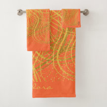 Chic Guld Orange Abstrakt