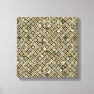 Chic guld- Quatrefoil omkullkastar och blänker Canvastryck