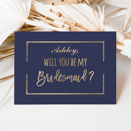 Chic guld ram är min bridesmaid inbjudningar