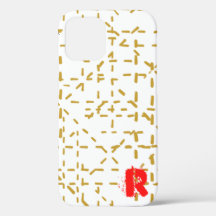 Chic Guld Red Monogram Fodral-Mate iphone case