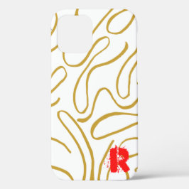 Chic Guld Red Monogram Fodral-Mate iphone case