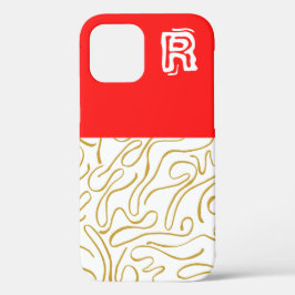 Chic Guld Red Monogram Fodral-Mate iphone case