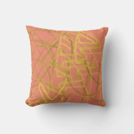 Chic Guld Rosa Abstrakt Kudde