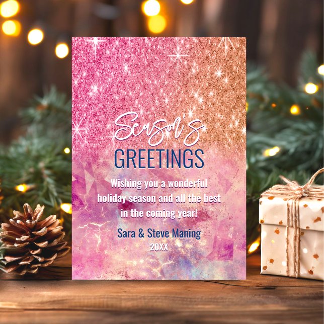 Chic guld rosa glitter jul i i ro i år (Skapare uppladdad)