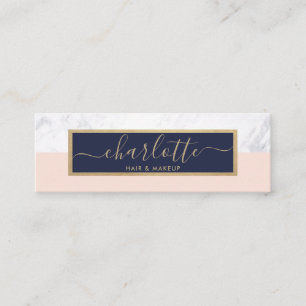 Chic guld- rosor för modern Calligraphy & midnatt Mini Visitkort