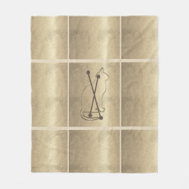 Chic Guld: Se på katt som tillval, monogram blanke Fleecefilt