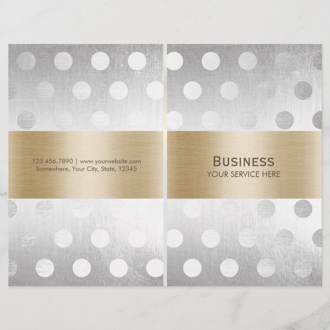 Chic Guld & Silver Beauty Hair Salon Spa Bi-Fold (Framsida)