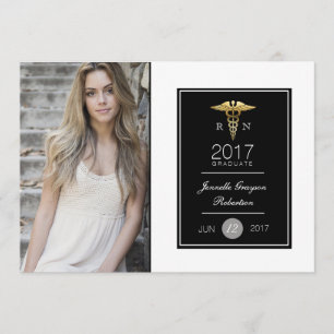 Chic Guld Sjuksköterskans Studentfest Meddelande Inbjudningar