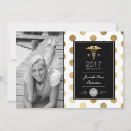 Chic Guld Sjuksköterskans Studentfest | Meddelande Inbjudningar