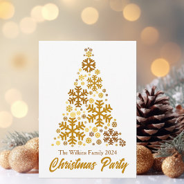 Chic Guld Snöflingor Julgran Party Inbjudningar